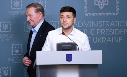 Prezydent Ukrainy w latach 1994–2005 Leonid Kuczma i obecna głowa państwa Wołodymyr Zełenski