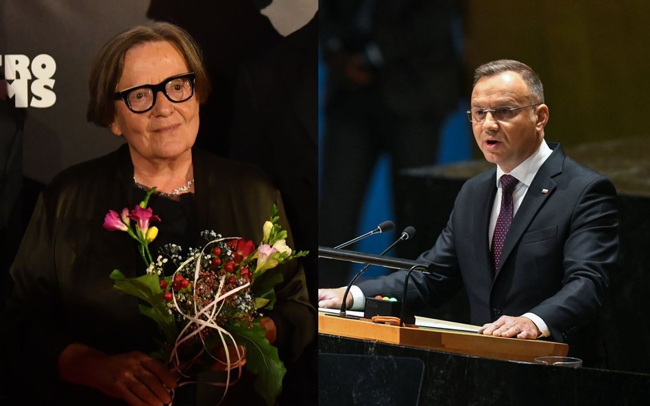 Agnieszka Holland i Andrzej Duda