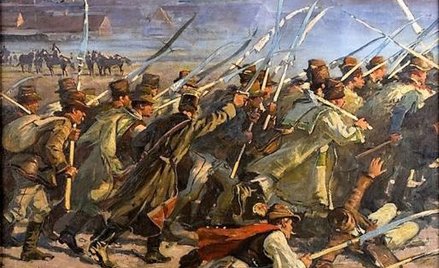 Dzieło przedstawiające bitwę o Sybin, która rozegrała się 11 marca 1849 r., powstawało w 1897 r