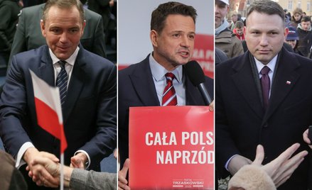 Karol Nawrocki, Rafał Trzaskowski i Sławomir Mentzen