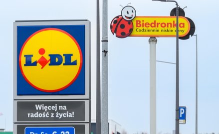 Zalasewo, 15.02.2024. Dyskonty Lidl i Biedronka obok siebie przy ul. Planetarnej w Zalasewie
