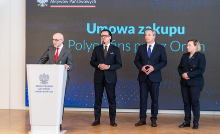 Ireneusz Fąfara, prezes Orlenu (z lewej), Wojciech Balczun, minister aktywów państwowych, Marcin Cel