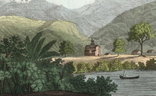 Widok misji jezuitów w St. Fidelis na rzece Paraiba, Brazylia