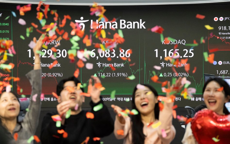 Koreańscy maklerzy świętują historyczny rekord indeksu KOSPI