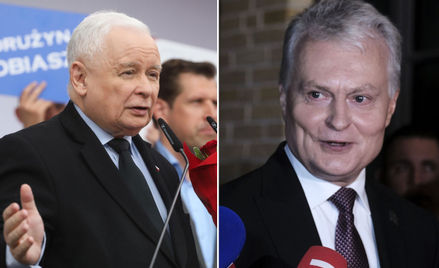 Jarosław Kaczyński i Gitanas Nauseda