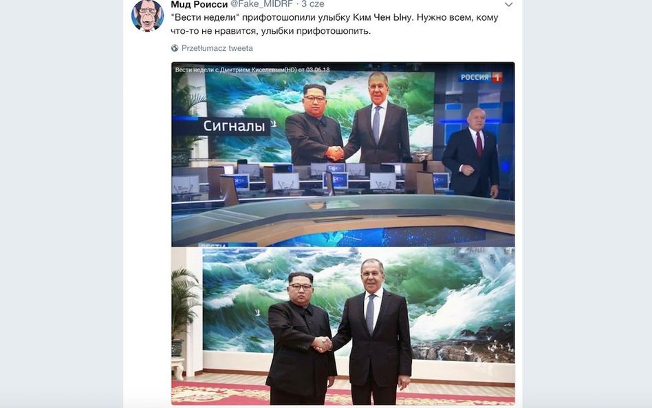 Rosyjska TV "poprawia wygląd" Kim Dzong Una