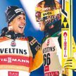 Simon Ammann i Noriaki Kasai (w kasku), bohaterowie weekendu w Kuusamo