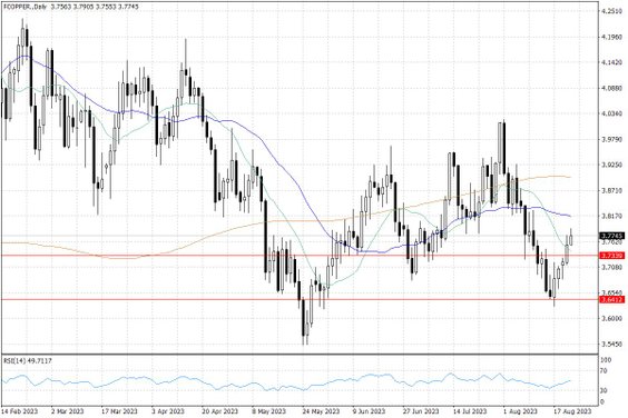 Notowania miedzi w USA – dane dzienne