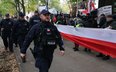 Policja przed siedzibą Trybunału Konstytucyjnego w Warszawie, 14 października 2026 r.