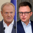 Premier RP, przewodniczący PO Donald Tusk i marszałek Sejmu, lider Polski 2050 Szymon Hołownia