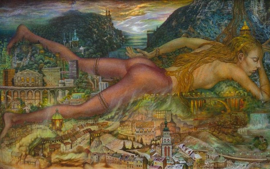Jurko Koch, Sen Europy, 1994, olej na płótnie, 97 × 155 cm, kolekcja Olgi Pogribnej-Koch