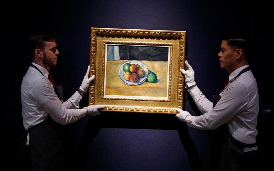 'Nature morte de peches et poires' Paul Cezanne