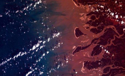 Wyspy Gurupi u wybrzeży Brazylii. Wyspy w pobliżu lądu cały czas zmieniają swoje położenie. Mogą się