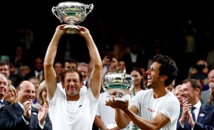 Łukasz Kubot (z lewej) i jego deblowy partner Marcelo Melo.