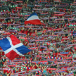 Kibice Wisły na stadionie przy ul. Reymonta w Krakowie
