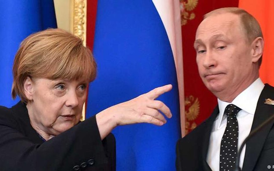 Kanclerz Niemiec Angela Merkel i prezydent Rosji Władimir Putin