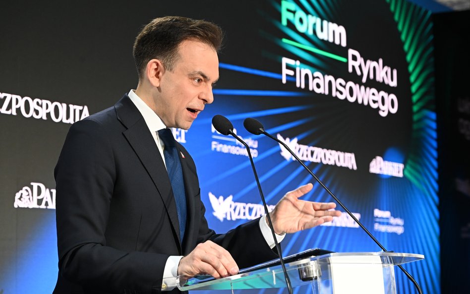 Minister finansów i gospodarki Andrzej Domański podczas Forum Rynku Finansowego, organizowanego prze