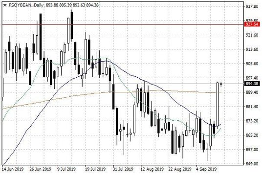 Notowania soi w USA – dane dzienne