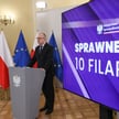 Minister sprawiedliwości Adam Bodnar na konferencji prasowej „Sprawne sądy – 10 filarów”