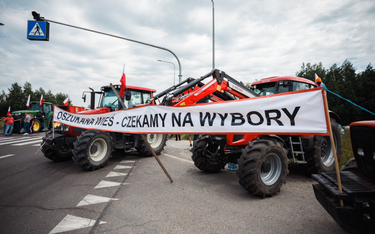 Protest rolników na drodze do przejścia granicznego w Dorohusku