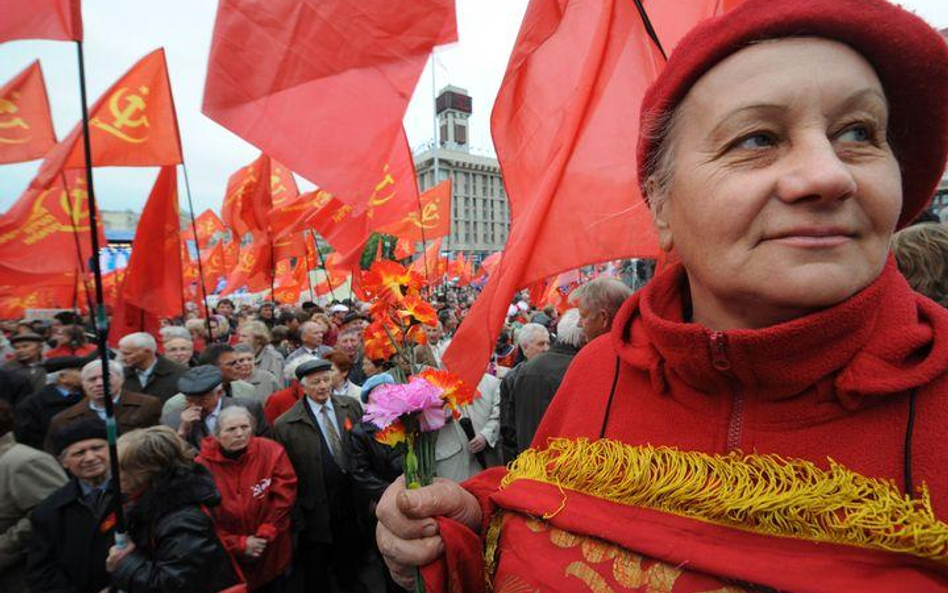 Demonstracja komunistów w Kijowie z okazji Święta Pracy