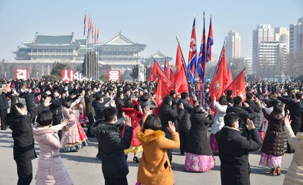 Świętowanie 74. rocznicy powstania Korei Północnej w Pjongjangu