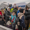 Uchodźcy z Ukrainy na przejściu granicznym w Medyce