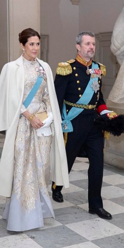 Królowa Maria i król Fryderyk na tradycyjnym przyjęciu noworocznym.