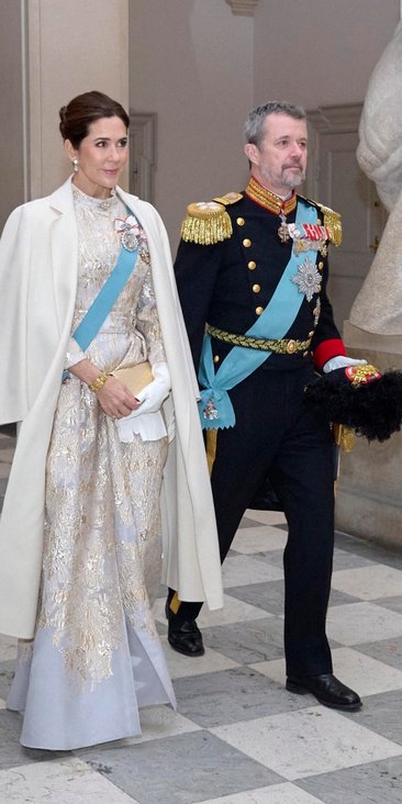 Królowa Maria i król Fryderyk na tradycyjnym przyjęciu noworocznym.