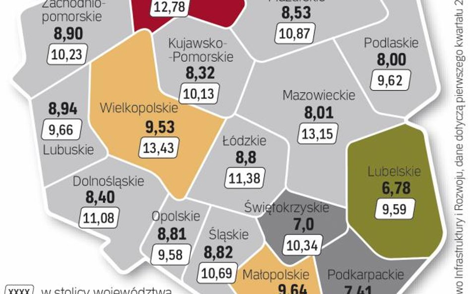 Na mapce podajemy, ile wynosi 3 proc. wartości odtworzeniowej lokalu. Gdy czynsz po podwyżce jest wy