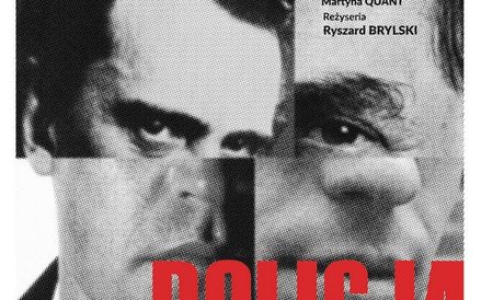 Plakat do spektaklu autorstwa Sławomira Iwańskiego.