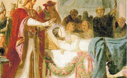 August von Heckel, Cesarz Fryderyk Barbarossa koronuje Elżbietę po śmierci, 1857