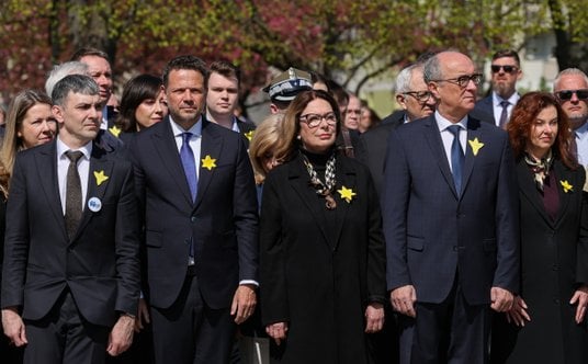 Prezydent m.st. Warszawy Rafał Trzaskowski, marszałek Senatu Małgorzata Kidawa-Błońska, marszałek Se