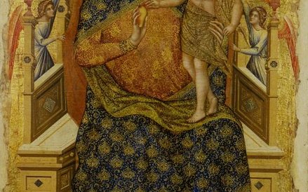 Paolo Veneziano, Matka Boska z Dzieciątkiem, połowa XIV w., tempera na desce (transfer na płótno), M