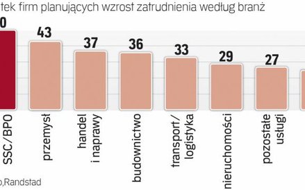 Centra usług liderem wzrostu zatrudnienia.