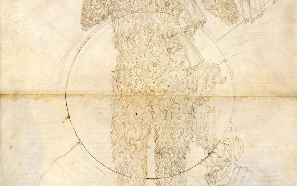 "Dno Piekła: Lucyfer (Wielki Szatan)" (Boska komedia, Piekło XXXIV, 2), ok. 1481-1495. Tusz i rysune