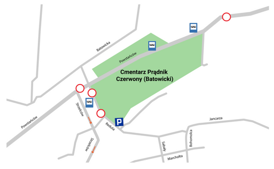 Cmentarz Prądnik Czerwony w Krakowie. Organizacja ruchu w czasie Wszystkich Świętych 2024