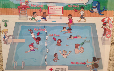 Plakat Czerwonego Krzyża: Biali cool, inni - nie