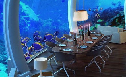 Jadalnia w hotelu Poseidon przy jednej z wysp Fidżi.