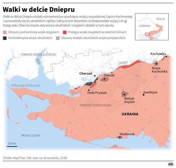 W ostatnich dniach doszło do wznowienia walk w delcie Dniepru (MAPA)