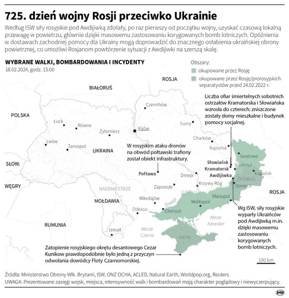 Tak wyglądała sytuacja na froncie w 725. dniu wojny