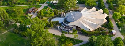 Park Górczewska z lotu ptaka - amfiteatr