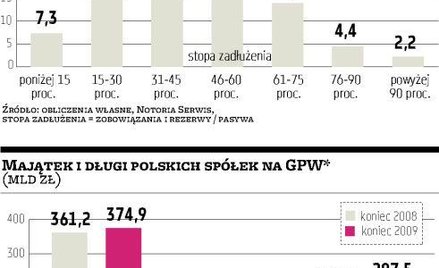Spółki uniknęły w minionym roku wzrostu zadłużenia