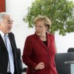 Dominique Strauss-Kahn, szef MFW z niemiecką kanclerz Angelą Merkel