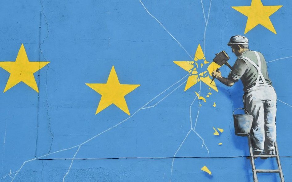 Fragment murala Banksy’ego w Dover na południowym wschodzie Anglii, styczeń 2019 r.