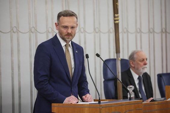 Szef Kancelarii Prezydenta Zbigniew Bogucki podczas 59. posiedzenia Senatu XI kadencji