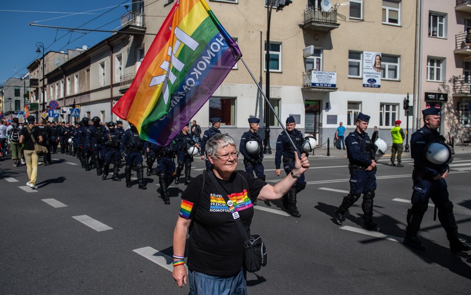 Katarzyna Augustynek "Babcia Kasia" podczas IV Marszu Równości w Lublinie