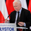 Prezes PiS Jarosław Kaczyński podczas spotkania z mieszkańcami Białegostoku