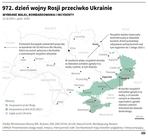 Tak wyglądała sytuacja na froncie w 972 dniu wojny