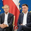 Przewodniczący Platformy Obywatelskiej Donald Tusk i lider Polski 2050 Szymon Hołownia